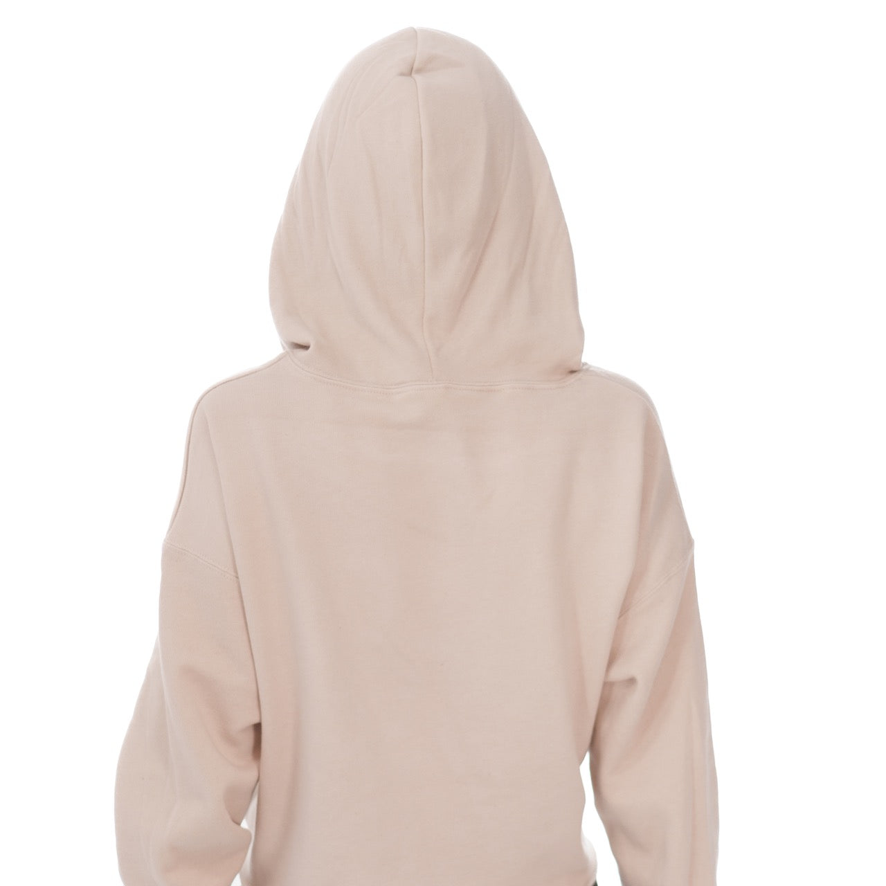 Back of a cropped hoodie sweatshirt that says "PICKLEBALL" on it