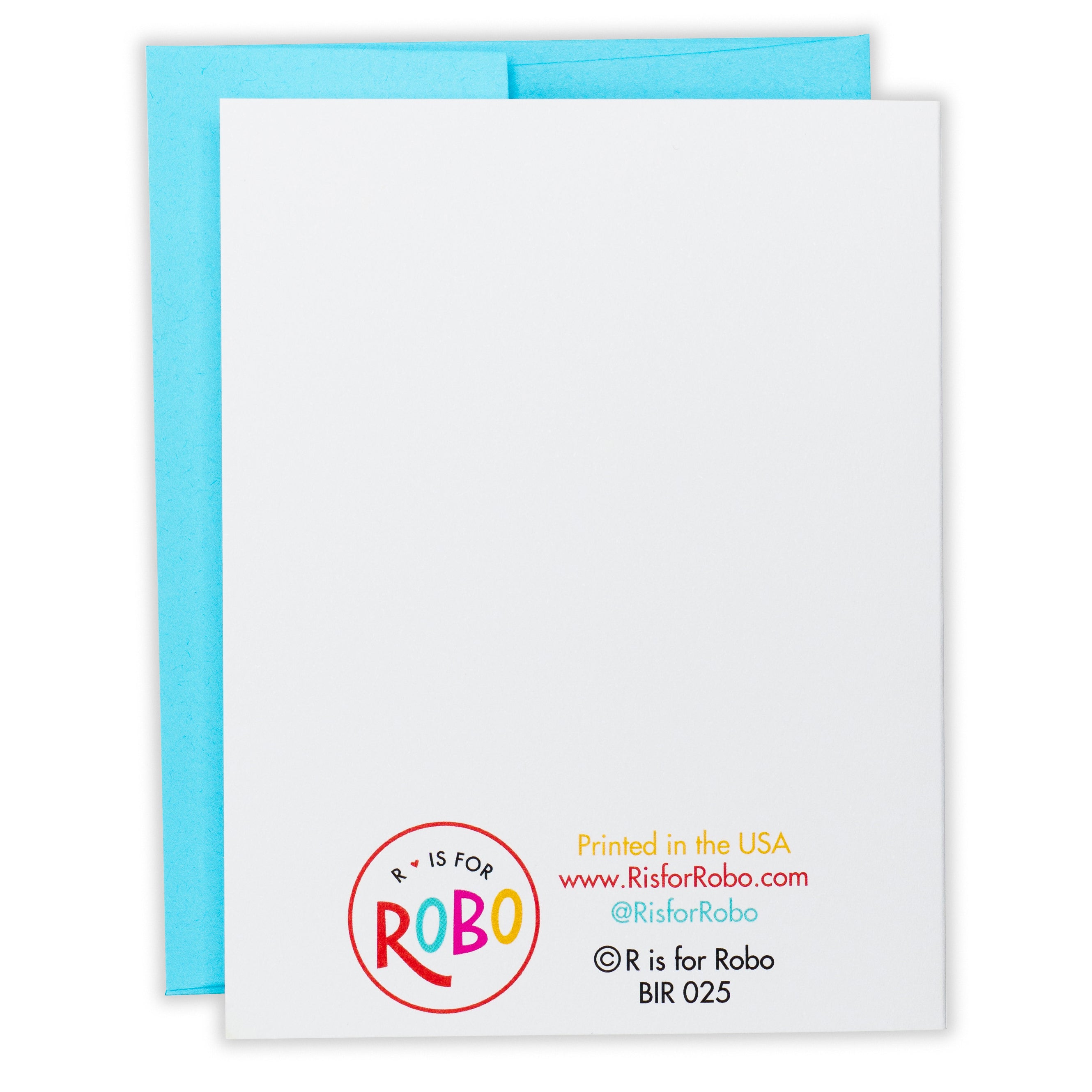 Backside of a pickleball birthday card with a light blue envelope
