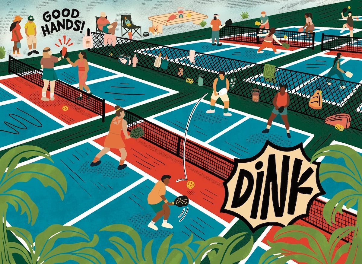 High quality visual of the graphic for a 1,000 Piece Pickleball Jigsaw Puzzle
