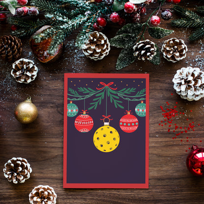 Pickleball Christmas Ornament Holiday Card