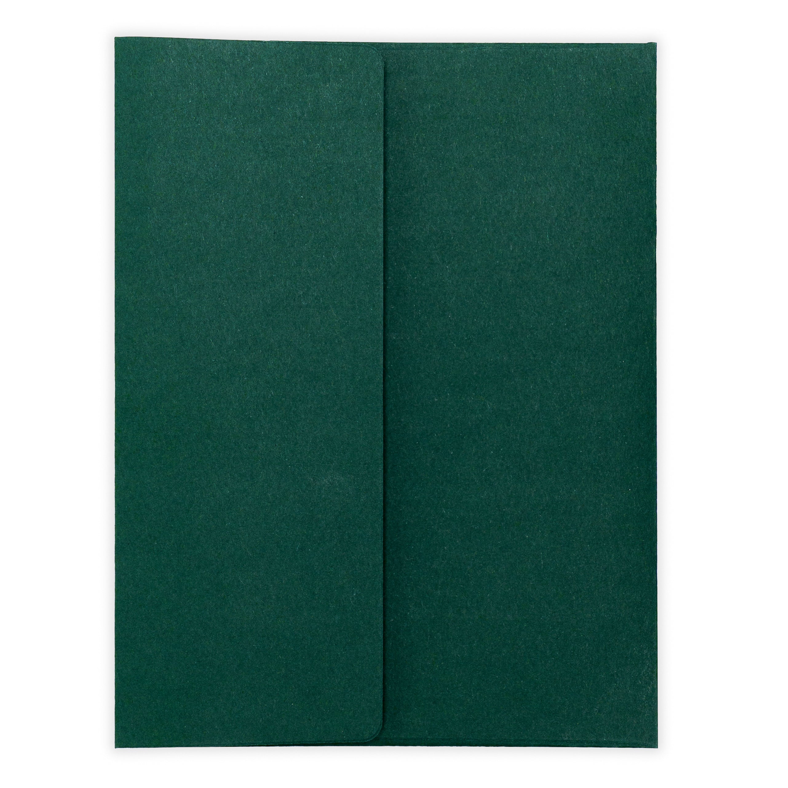 A green envelope to go with a pickleball Christmas card displaying ornaments and pickleballs