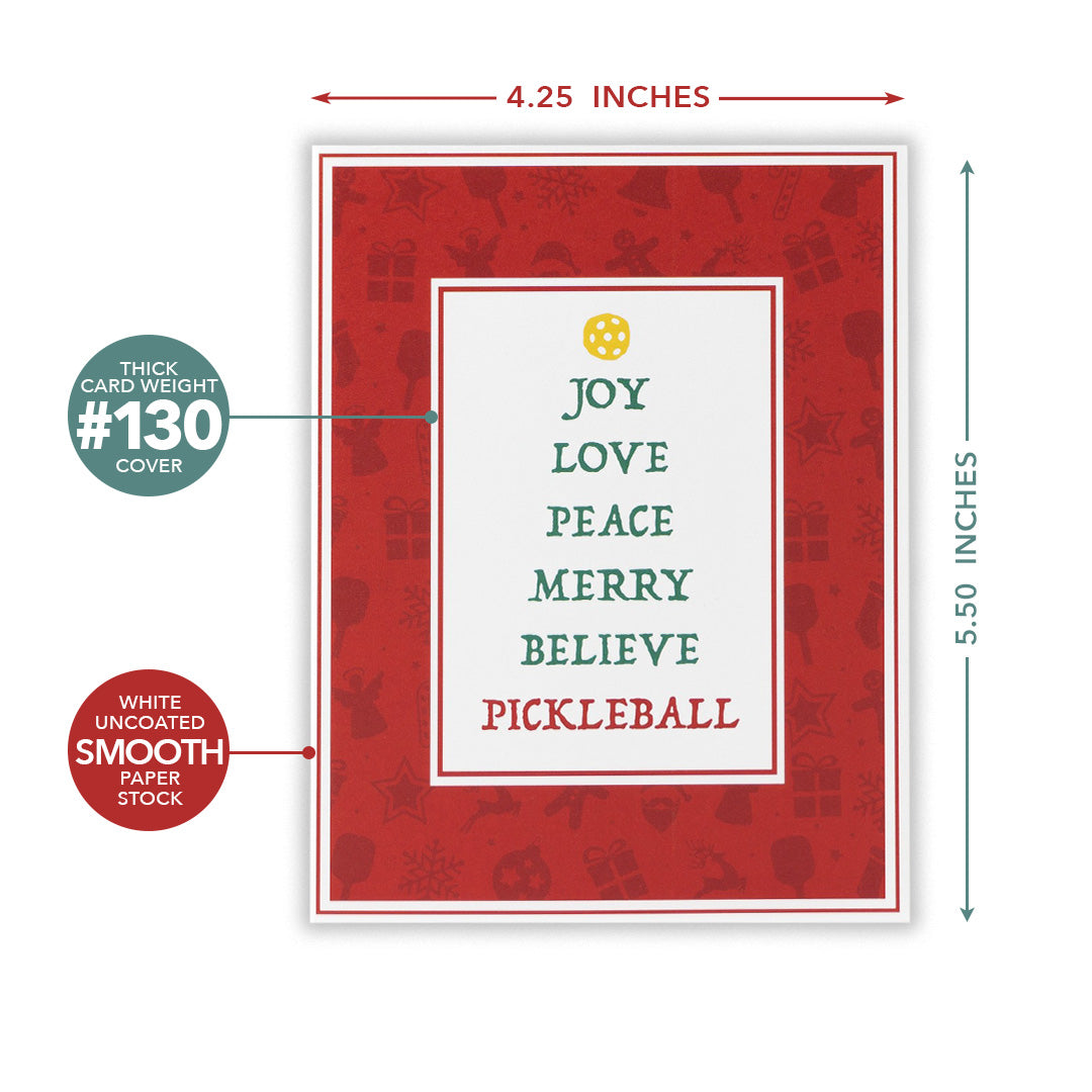 Pickleball Christmas Tree Festive Greeting Card