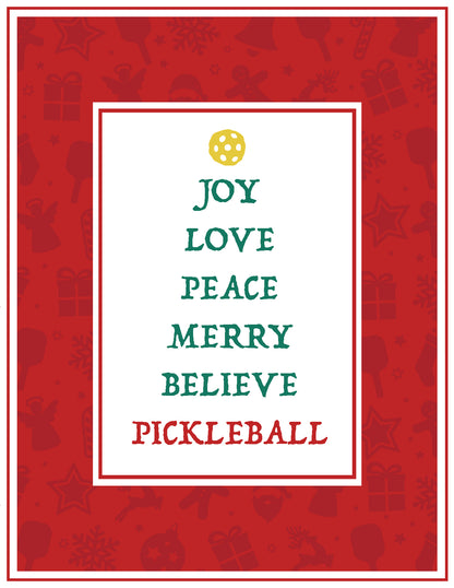 Pickleball Christmas Tree Festive Greeting Card