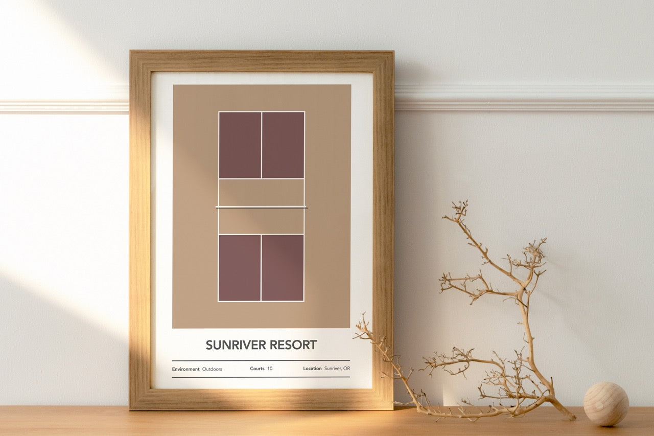 Sunriver Resort Customizable Pickleball Court Art On Shelf