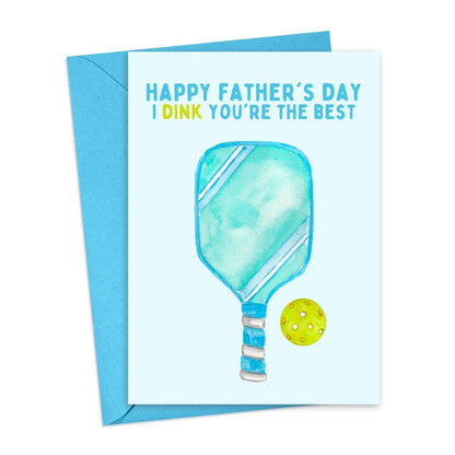 Pickleball-themed greeting card with the saying &quot;Happy father&