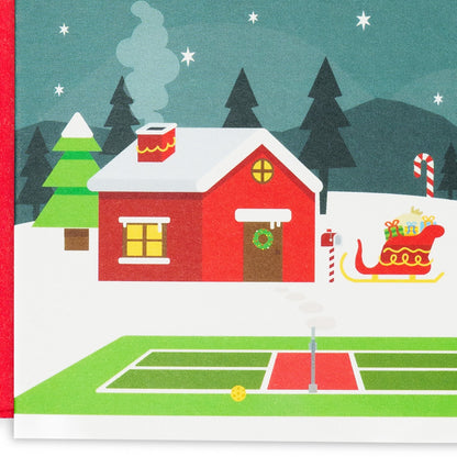 Santa Comes Once A Year Pickleball Christmas Card