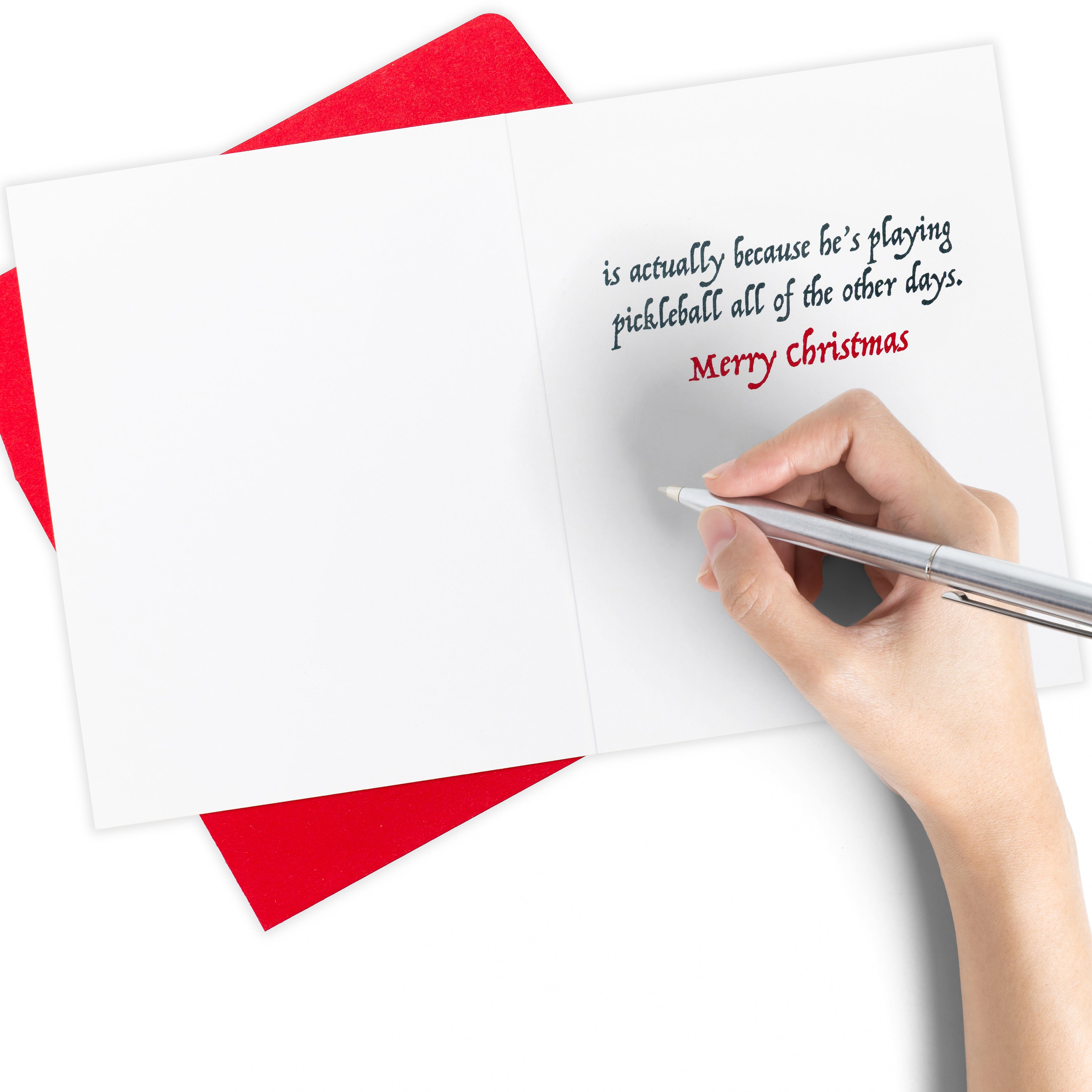 Santa Comes Once A Year Pickleball Christmas Card